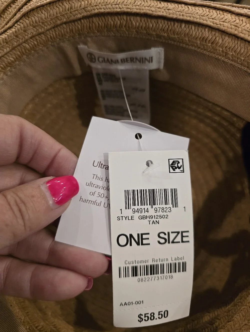Giani Bernini Adjustable Downbrim Framer Hat, NWT
